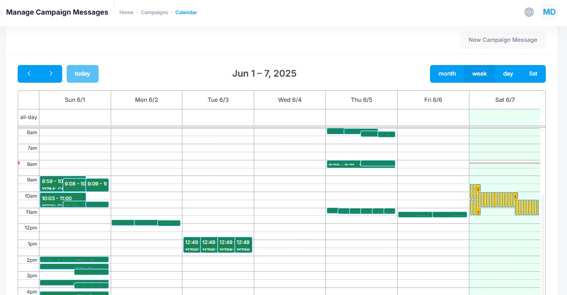 Campaigns calendar