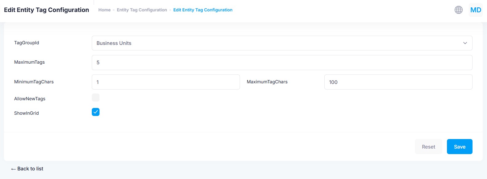 Tag Config