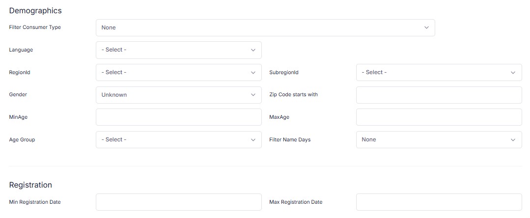 Demographics filter