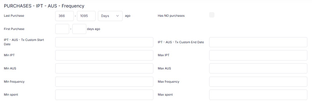 Purchases filter