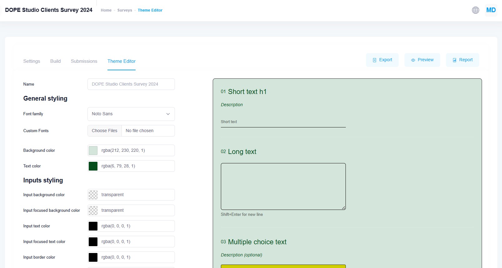 Theme editor