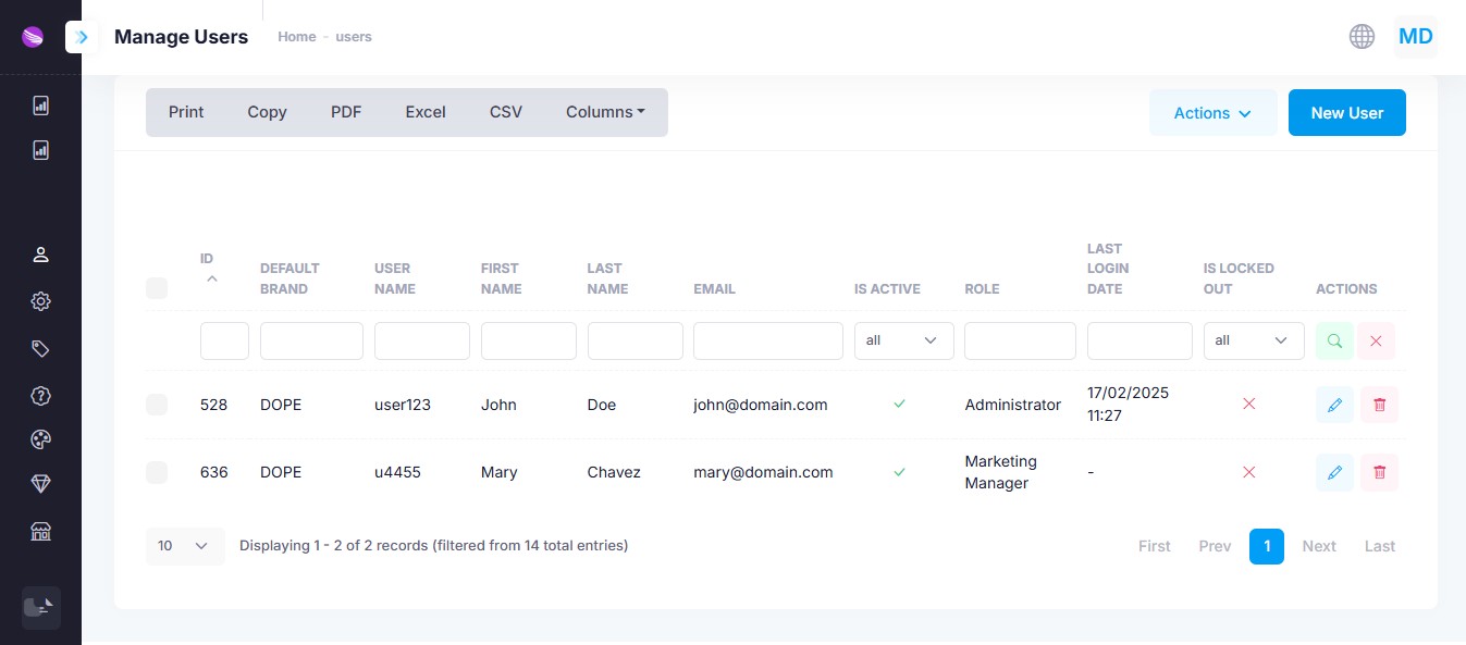 Manage Users